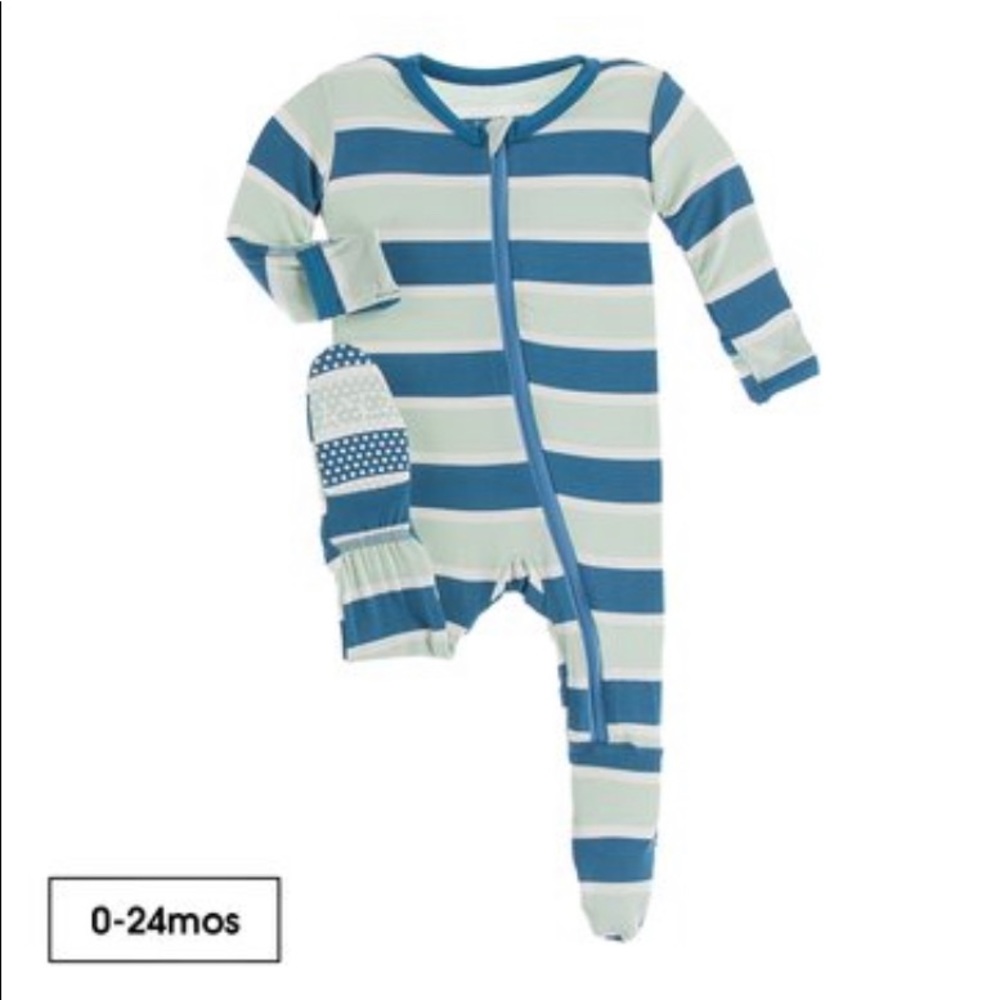 Kickee Pants Zipper Footie 3-6 Months